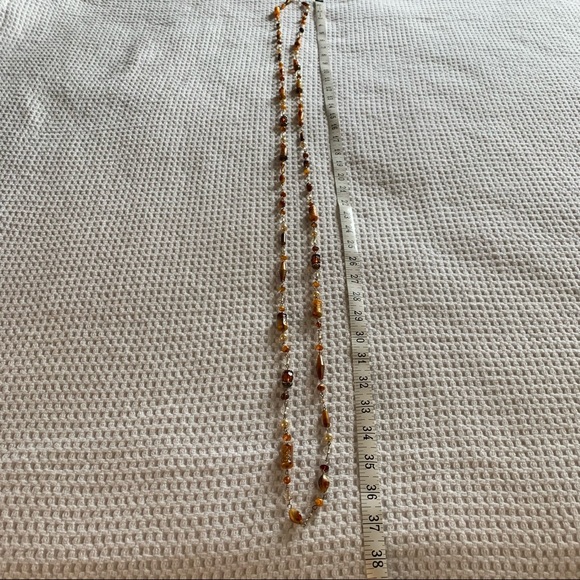 Golden Bead & Pearl Link Necklace - Picture 3 of 3